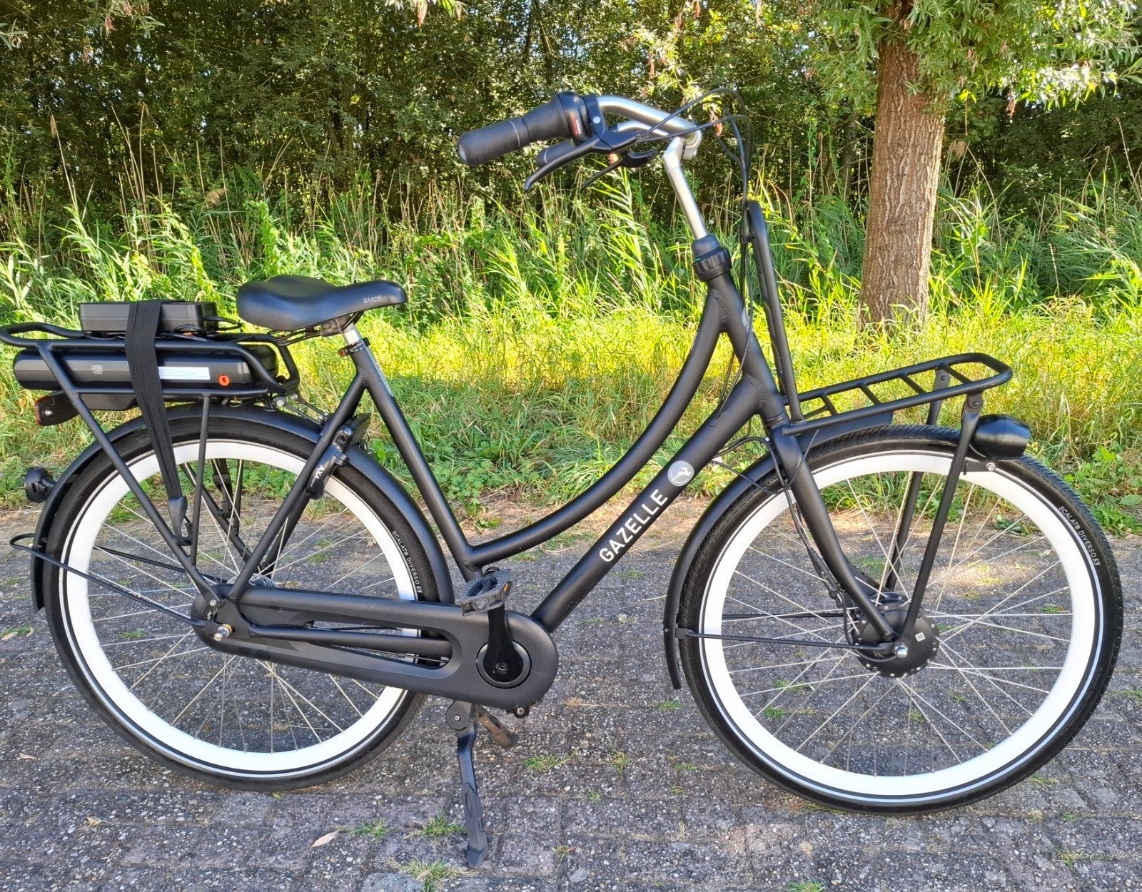 Hippe elektrische Gazelle damesfiets/E-bike, 28inch, 59 cm✅️, Ophalen, Versnellingen, 56 cm of meer, Zo goed als nieuw