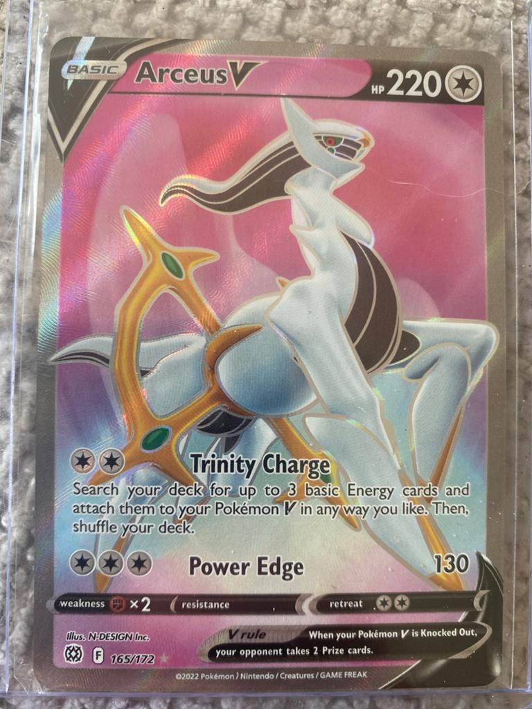 Pokémon Arceus V 165/172 Holofoil, Ophalen of Verzenden, Zo goed als nieuw