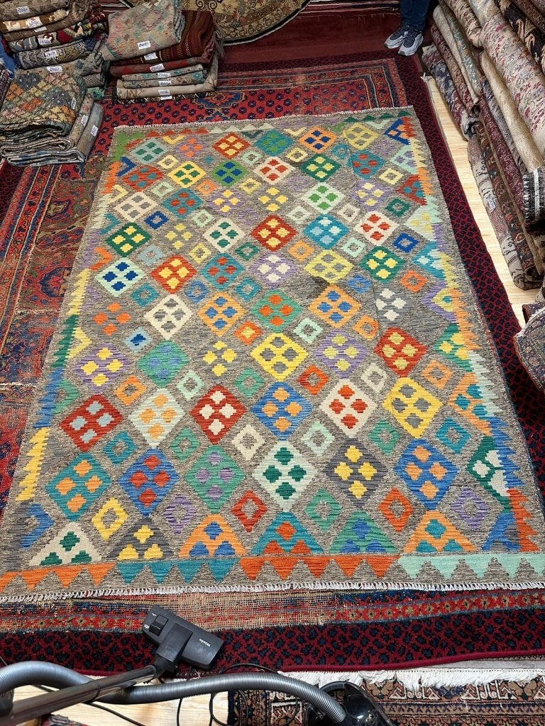 Hand Genopt Kilim ( Gelim ) 291 x 202 cm, Huis en Inrichting, Stoffering | Tapijten en Kleden, Zo goed als nieuw, 200 cm of meer