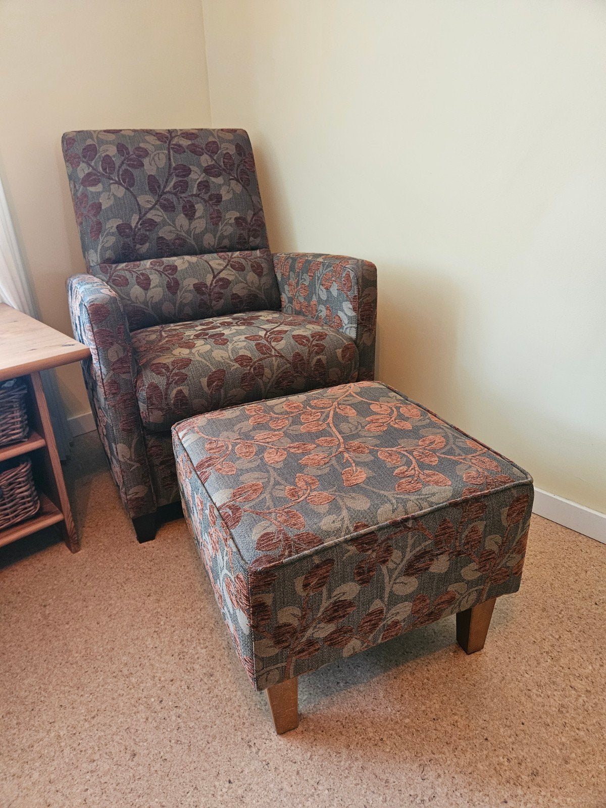 Fauteuil relaxstoel met hokker, Huis en Inrichting, Fauteuils, Ophalen, Zo goed als nieuw