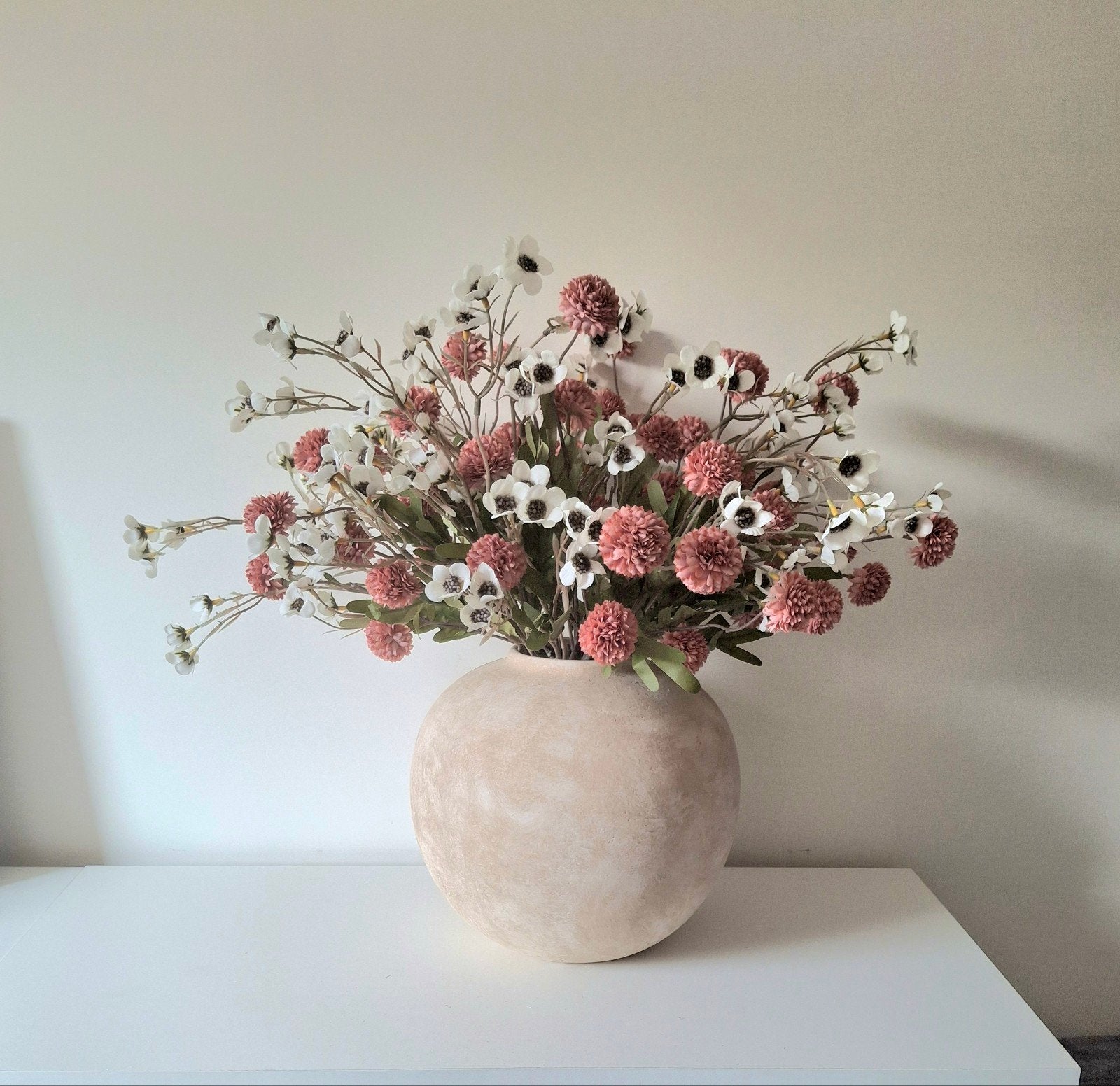 Pompom Kunstbloemen boeket, Ophalen of Verzenden