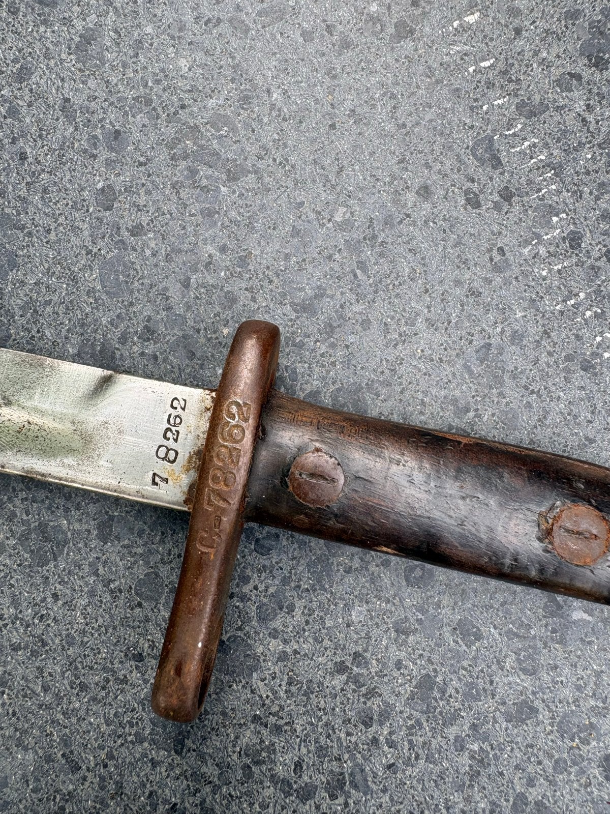 Belgische Mauser M1924 Bajonet - Nummers Gelijk, Verzamelen, Ophalen of Verzenden, Landmacht, Duitsland, Mes of Dolk