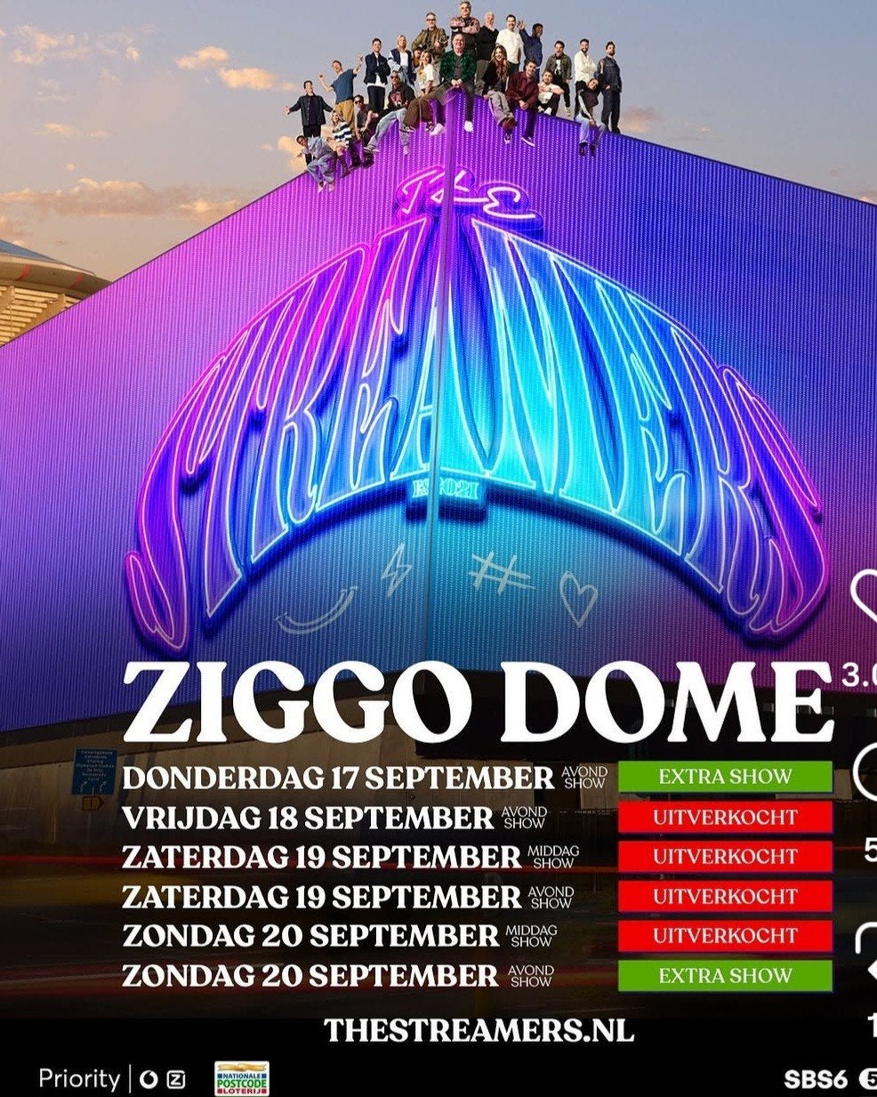 kaartjes streamers, Twee personen, September
