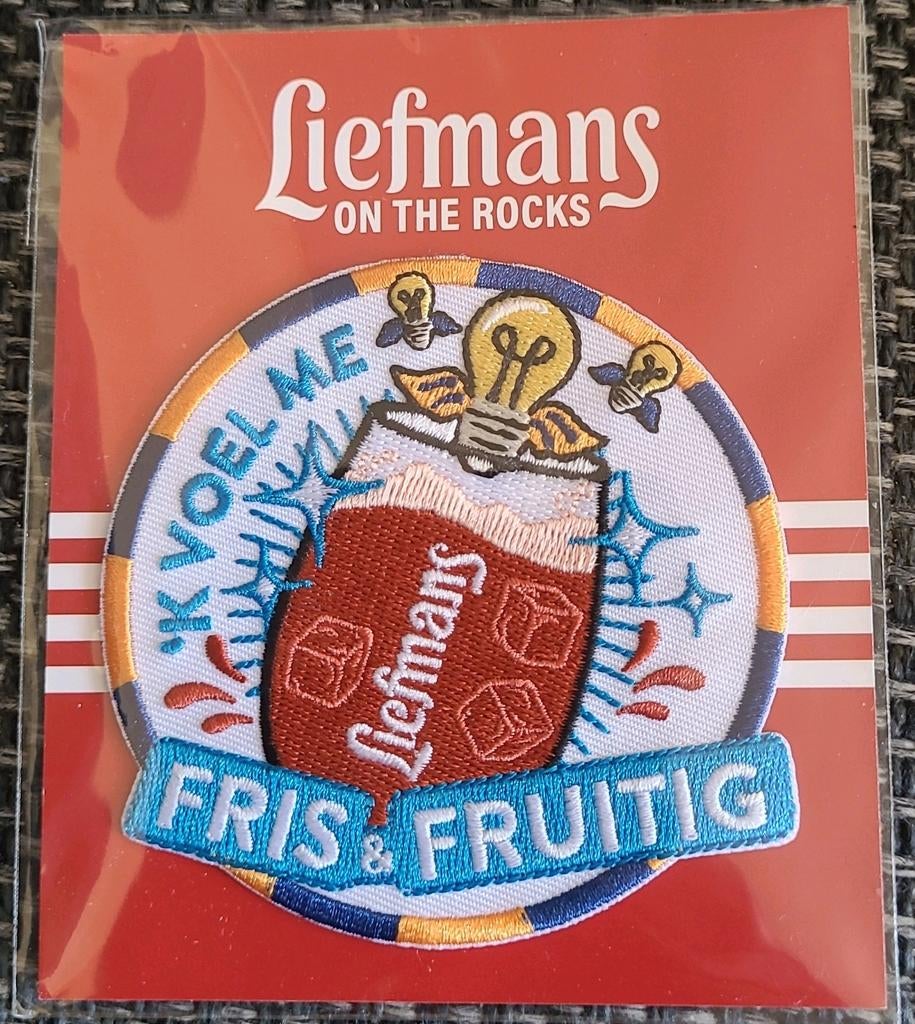 Liefmans embleem ik voel me fris & fruitig, Ophalen of Verzenden, Nieuw, Versiering, Carnaval