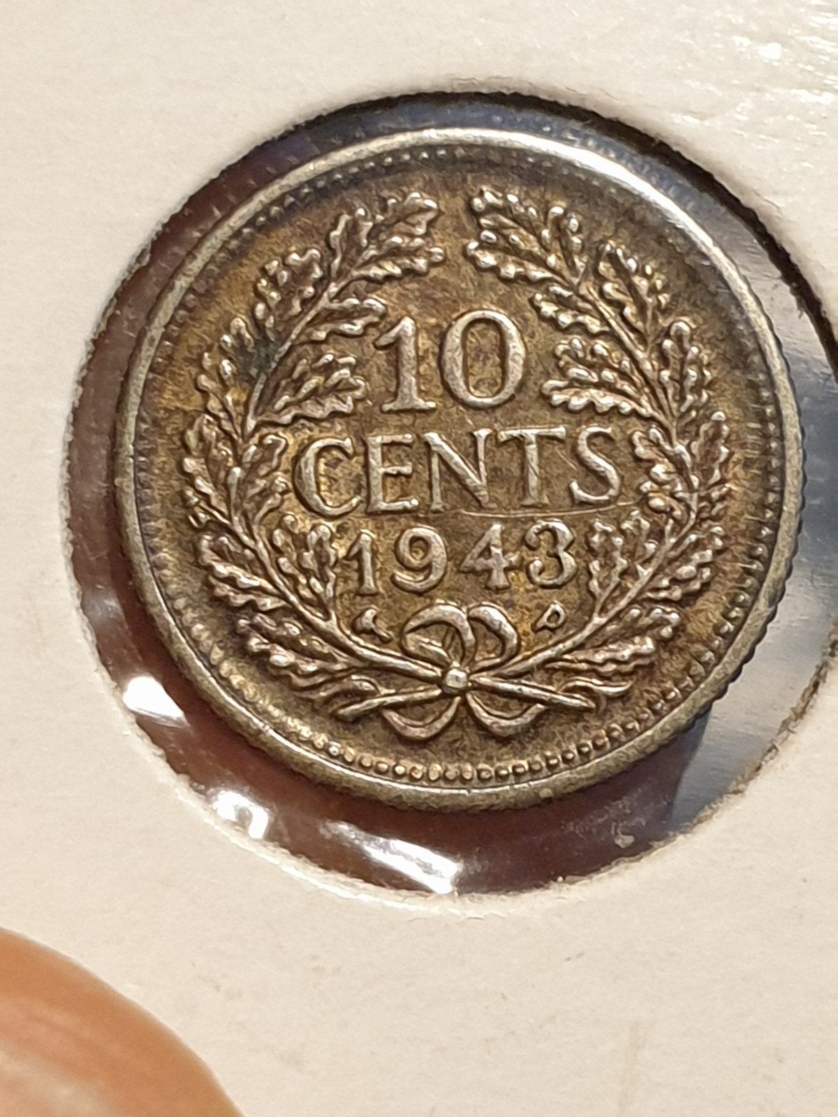 10 cent 1943 P Palmboom, zilver (07), Ophalen of Verzenden, Koningin Wilhelmina, 10 cent, Zilver