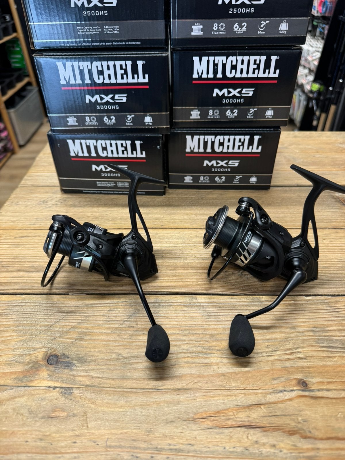 nieuwe mitchell mx5 2500 en 3000 hs molens , superrrr !!, Ophalen of Verzenden, Nieuw, Molen