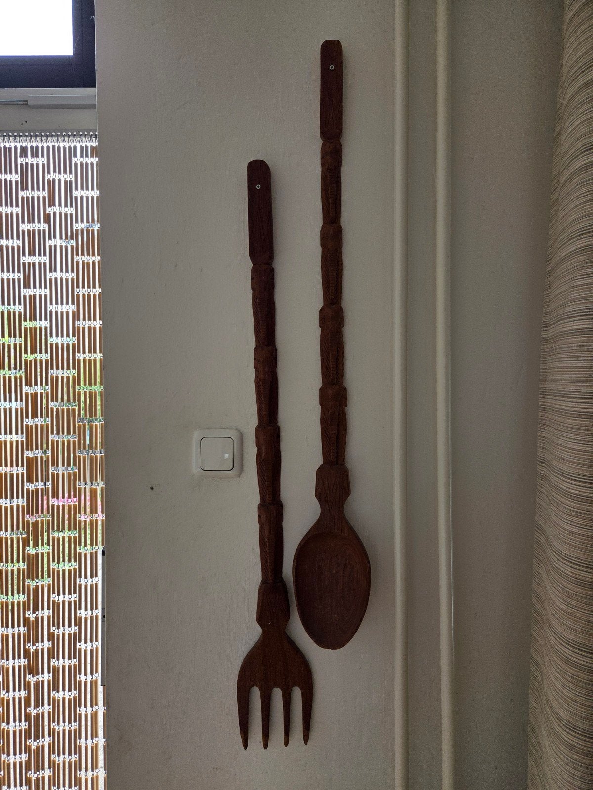 Decoratieve houten vork en lepel set, Ophalen