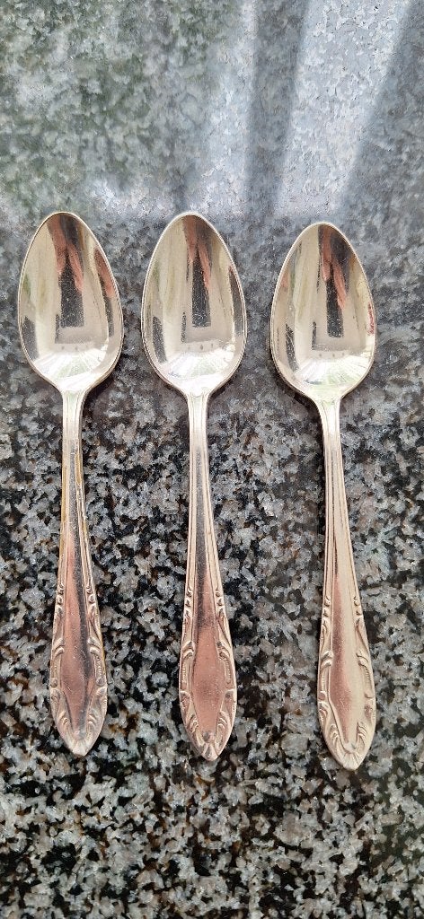 Set van 3 vintage Sola theelepels, verzilverd 11,5 cm, Antiek en Kunst, Ophalen of Verzenden