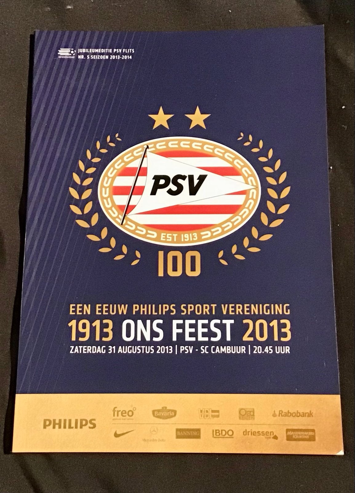 PSV Jubileumeditie PSY FLITS 100 jaar 1913-2013, Ophalen of Verzenden, Zo goed als nieuw, Balsport
