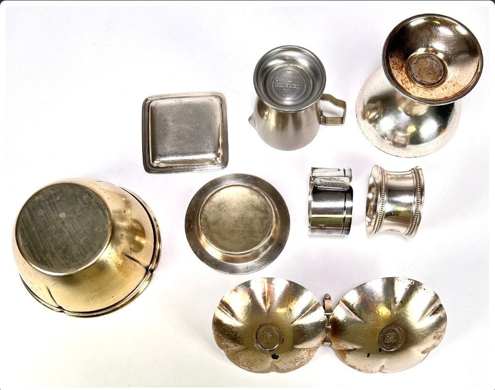 Diverse verzameling zilveren en verzilverde objecten, Ophalen, Zilver