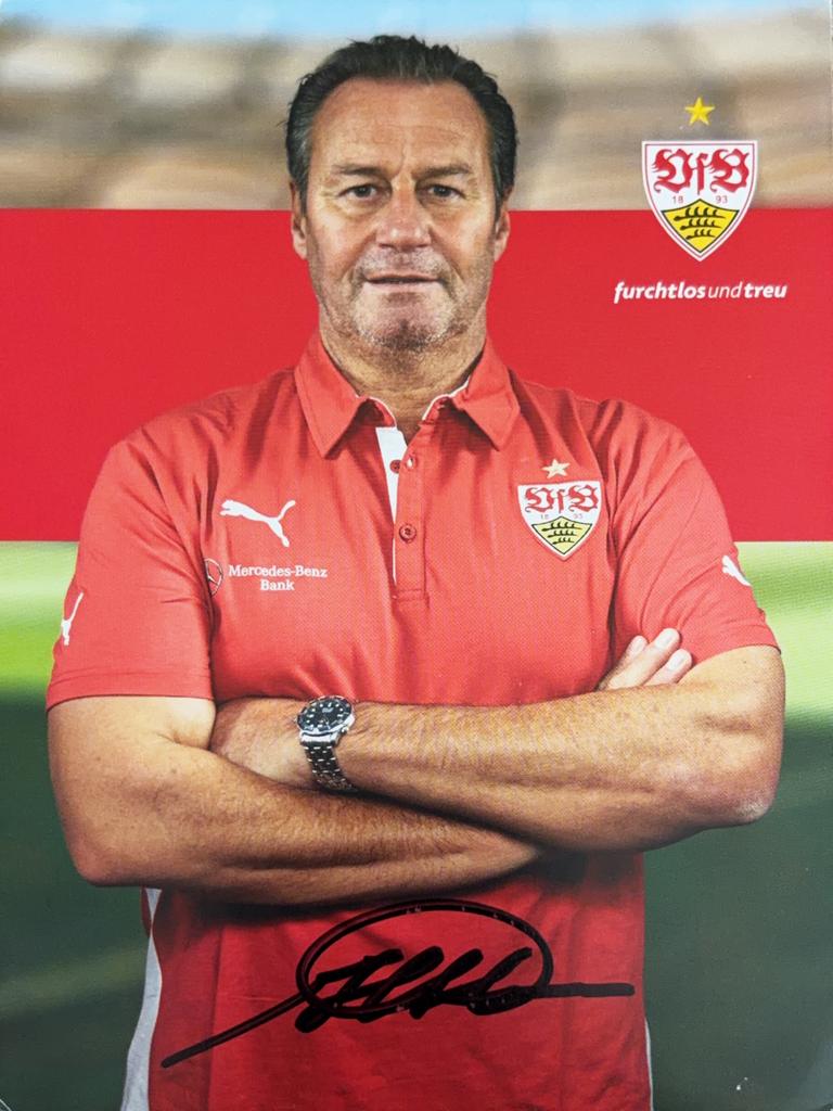 Spelerskaart Huub Stevens - VFB Stuttgart - seizoen 14/15, Ophalen of Verzenden, Zo goed als nieuw, PSV, Spelerskaart