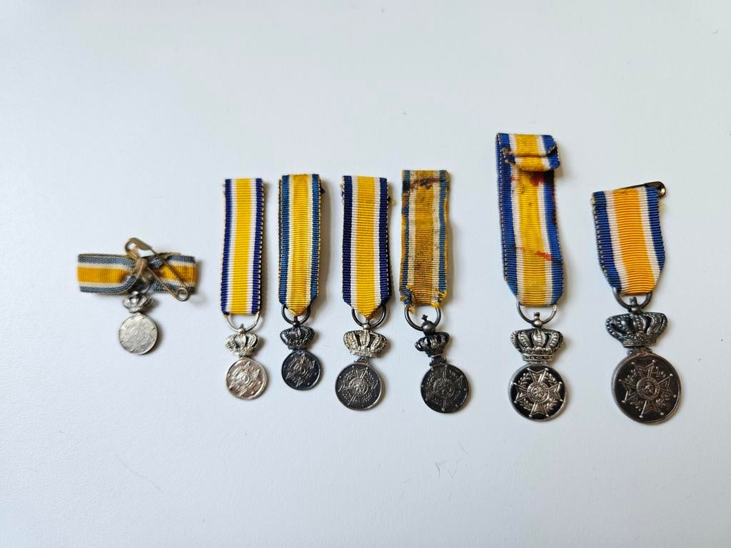 Mini ON medaille zilver TYPE ZY 9, 11, 13en 16 mm, Ophalen of Verzenden, Landmacht, Lintje, Medaille of Wings