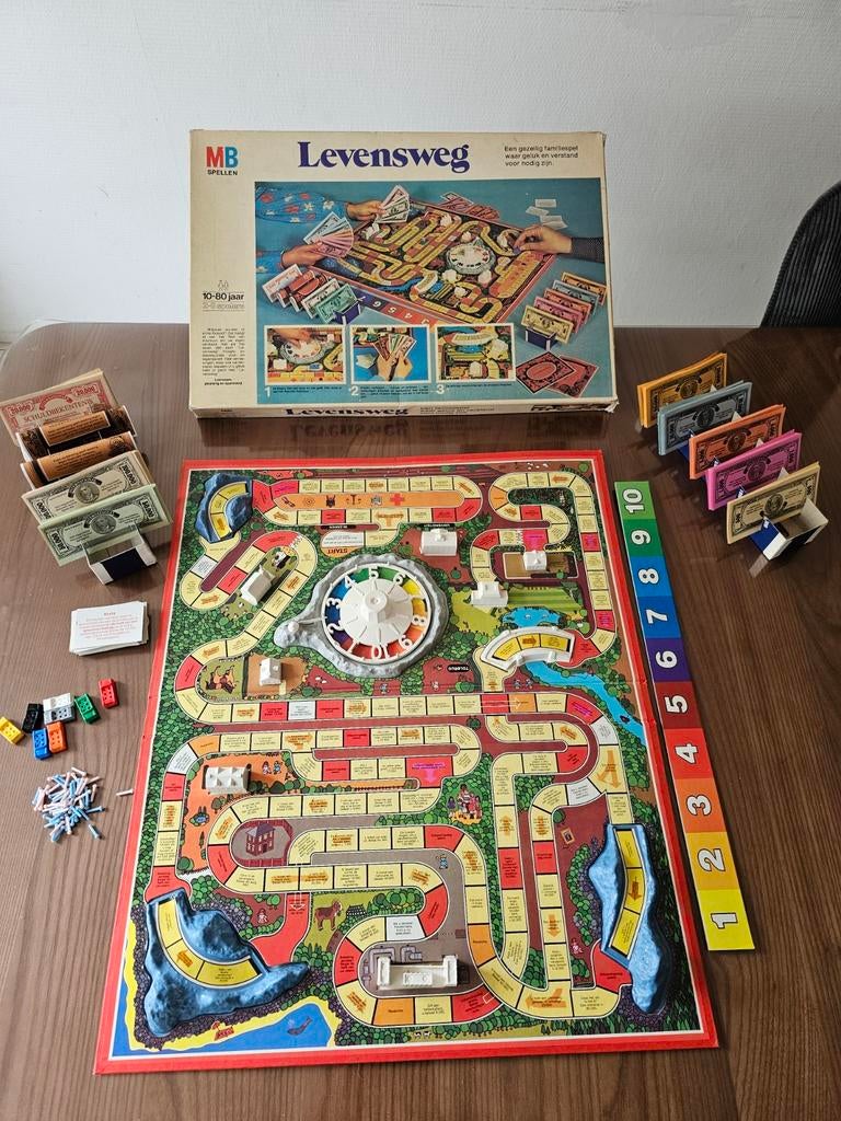 Vintage Levensweg Bordspel MB Spellen - Zo goed als nieuw, Hobby en Vrije tijd, Gezelschapsspellen | Bordspellen, Zo goed als nieuw