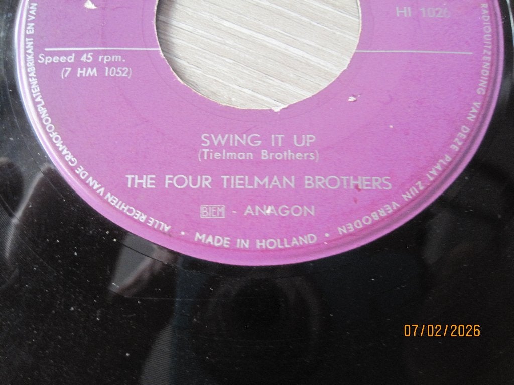 The Four Tielman Brothers   -   Swing it up, Cd's en Dvd's, Originele persing, 7 inch, Ophalen of Verzenden, Zo goed als nieuw