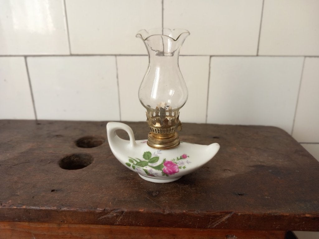gratis verzenden snoezig brocante olielamp lamp aladin bloem, Verzenden