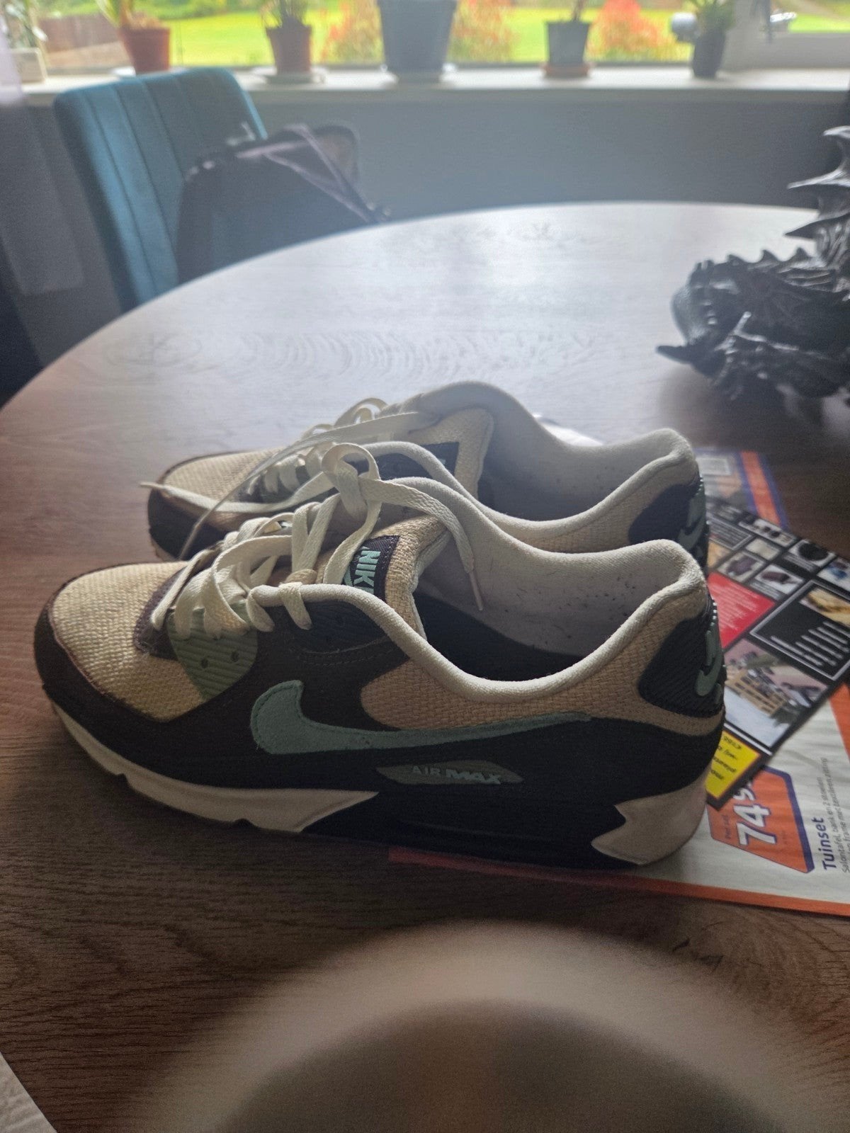 Nike Air Max 90 Sneakers - Bruin/Beige/Blauw, Bruin, Nike Air Max 90, Ophalen of Verzenden, Sneakers of Gympen