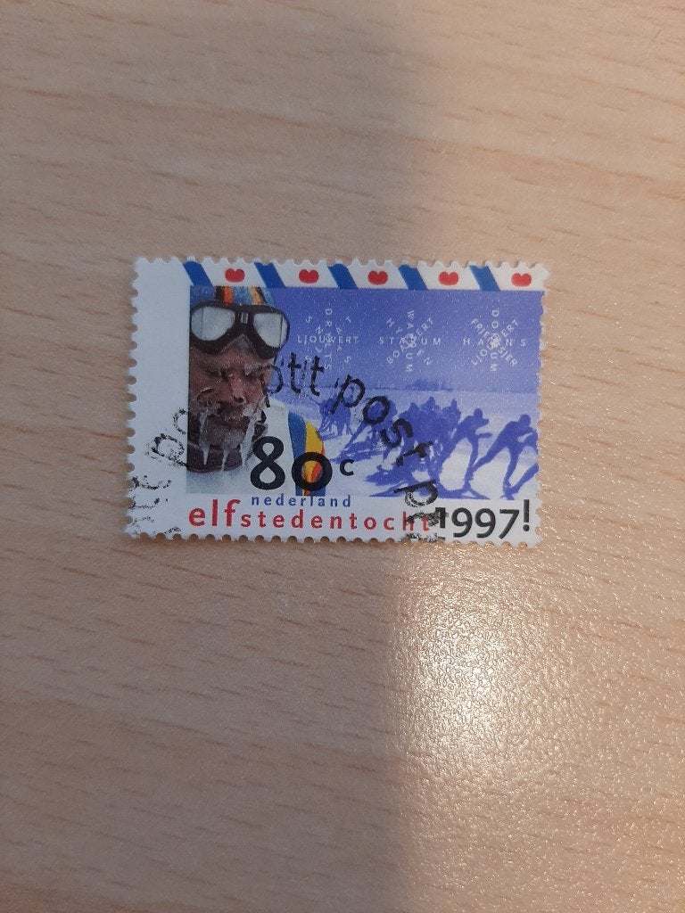 1997 Schaatsen Elfstedentocht met stempel PTT post, Postzegels en Munten, Postzegels | Nederland, Verzenden, Gestempeld