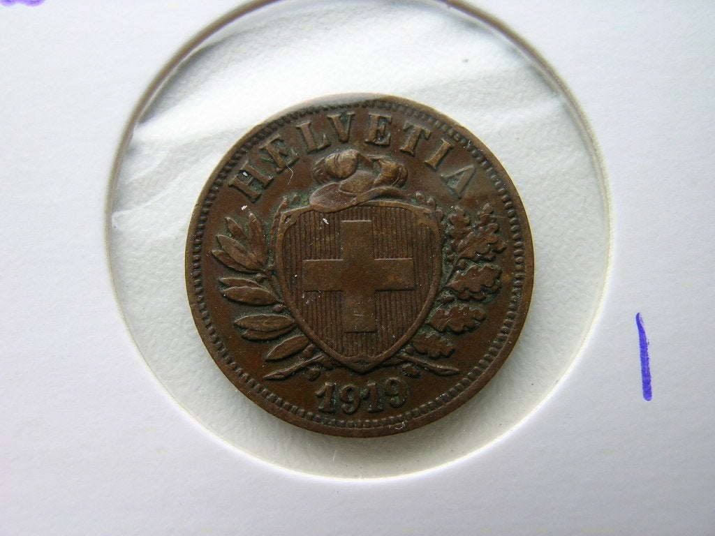 2 Rappen 1919 Zwitserland, Ophalen of Verzenden, Overige landen, Losse munt