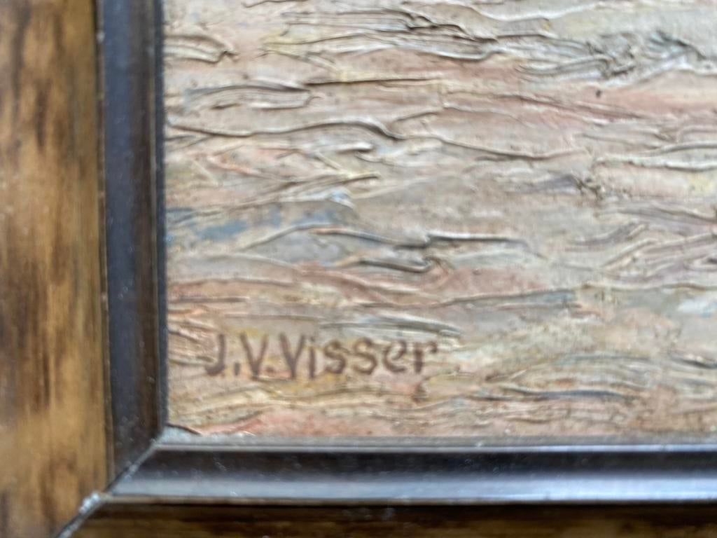 Schilderij van j.v.Visser, Antiek en Kunst, Kunst | Schilderijen | Klassiek, Ophalen