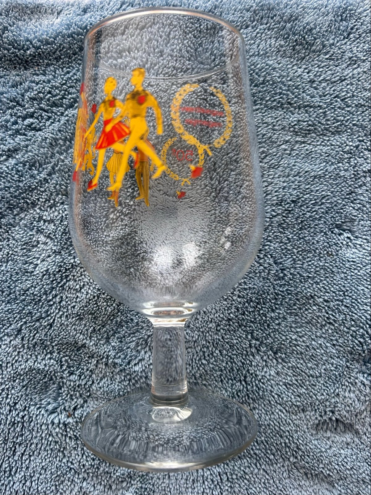 Vintage bierglas 50e Nijmeegse Vierdaagse, Antiek en Kunst, Antiek | Glas en Kristal, Ophalen of Verzenden