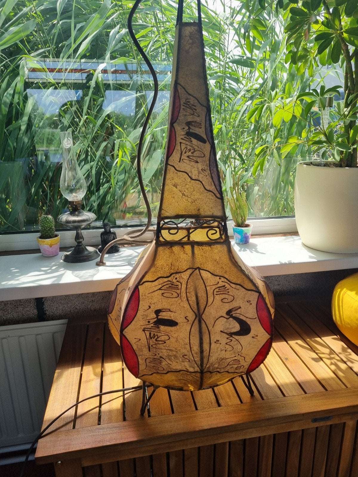 Oosterse Marokkaanse Hennalederen Vloerlamp, Ophalen