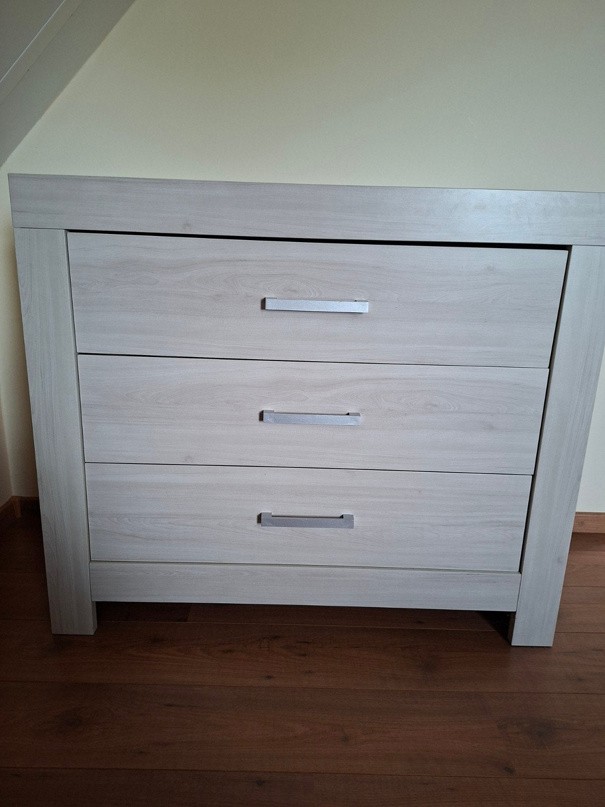 Ladekast / Commode met 3 laden - Licht houtkleur, Ophalen, Gebruikt, 100 tot 150 cm, 3 of 4 laden