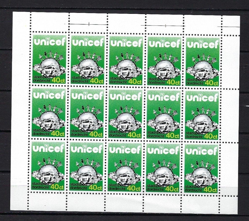 STADSPOST Dordrecht 40ct UNICEF, Postzegels en Munten, Ophalen of Verzenden, Na 1940, Postfris