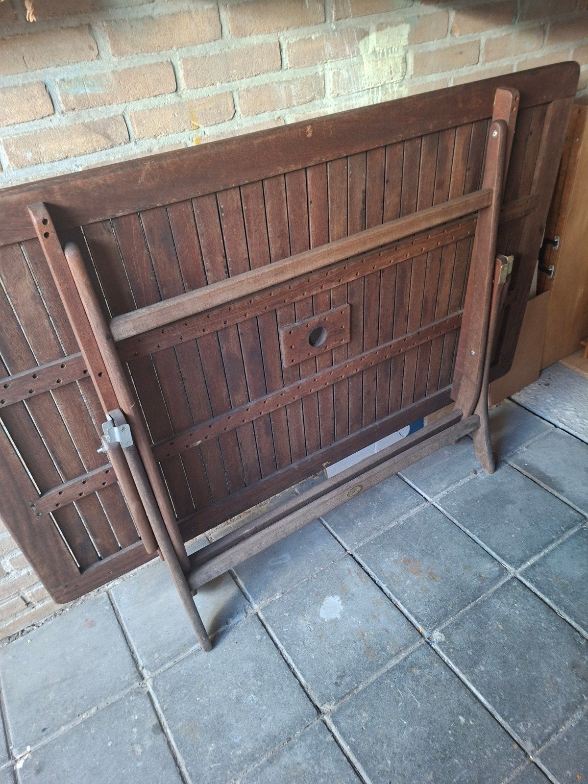 Hardhouten Buitentuintafel, Ophalen, Gebruikt, Rechthoekig, Hout