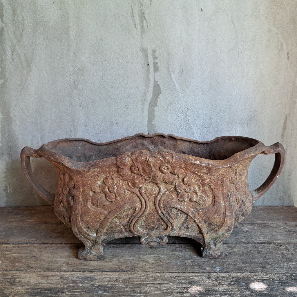 Brocante oude Franse jardinière tuinvaas vaas 2 oren *Etage3, Huis en Inrichting, Woonaccessoires | Overige, Gebruikt, ., Ophalen of Verzenden
