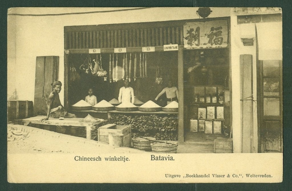 AK Nederlands Indie Batavia Chineesch winkeltje, Verzamelen, Ophalen of Verzenden, Voor 1920, Ongelopen, Gelderland
