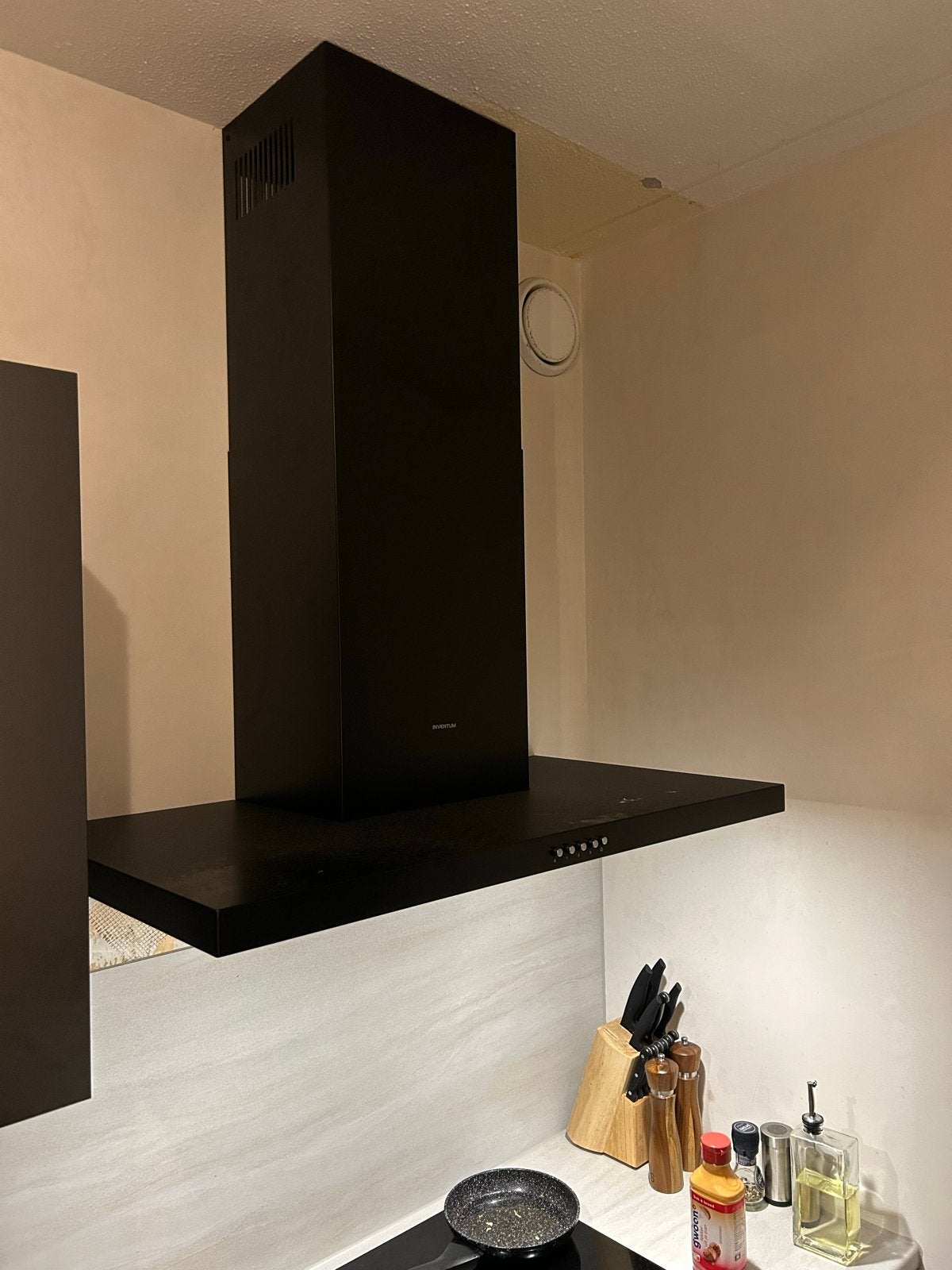 Inventum Afzuigkap 90cm met actief filter, Witgoed en Apparatuur, Gebruikt, Wandschouwkap, Ophalen of Verzenden, Vrijstaand
