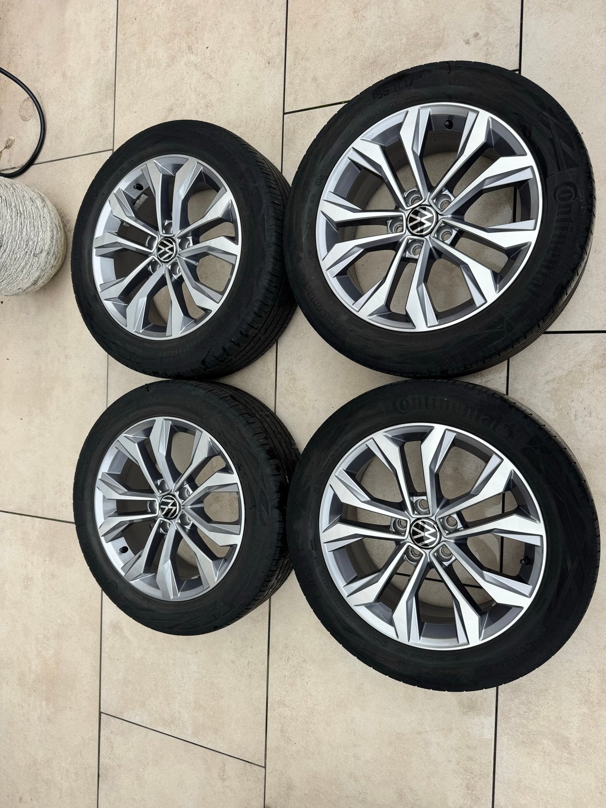 Originele 17-inch VW lichtmetalen velgen, Ophalen, Banden en Velgen, 17 inch, Personenwagen