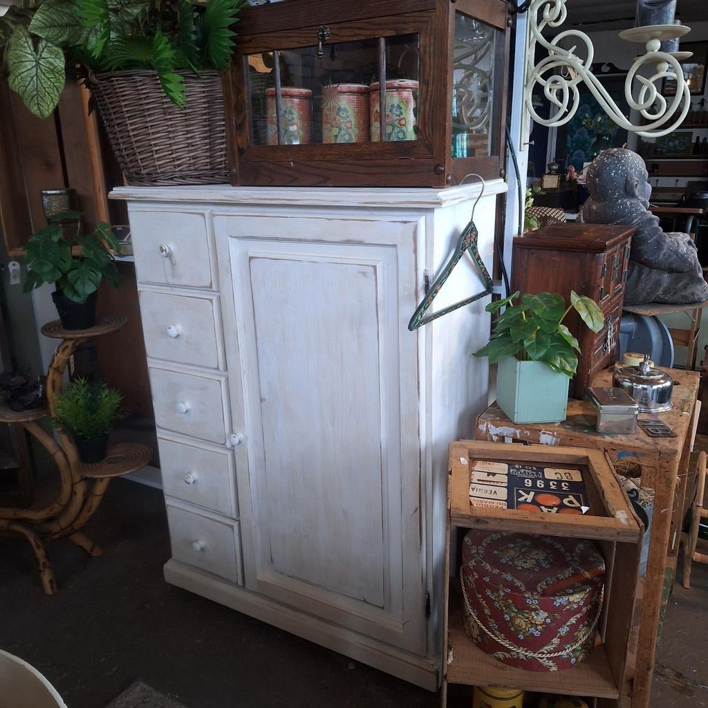 Brocante Spekkast, Ophalen, Gebruikt, Met deur(en), 100 tot 150 cm