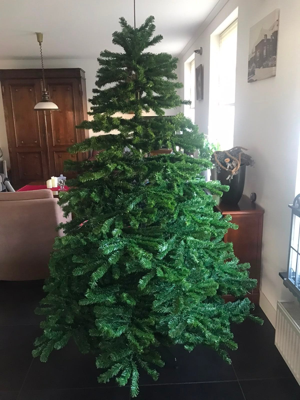 Kunst kerstboom 210 cm hoog., Ophalen