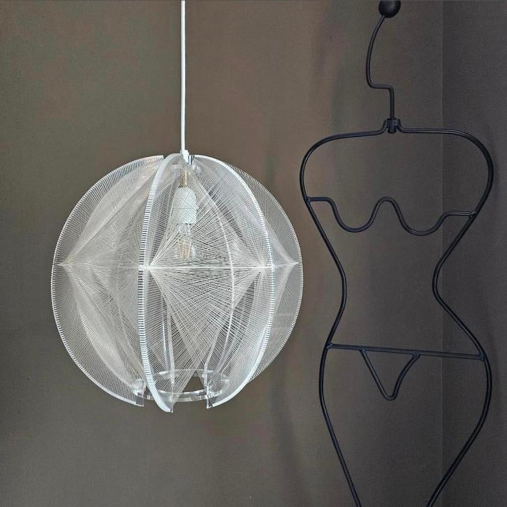 Vintage 'Swag’ Lamp Paul Secon voor Sompex, gemerkt - retro, Kunststof, Ophalen of Verzenden, Zo goed als nieuw, X