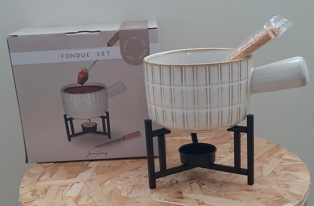 NIEUW Jens fondue setje met pannetje, warmhouder en prikkers, Ophalen of Verzenden, Nieuw, Waxinelicht, Fondueset