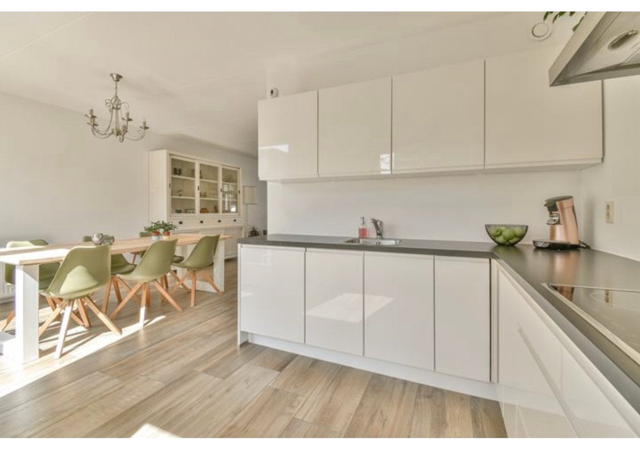 Complete hoogglans witte keuken met apparatuur, Ophalen, Zo goed als nieuw, 75 m² of meer, Wit