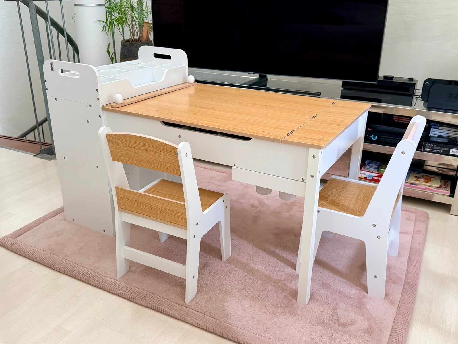 Kids Art & Activity Table with Storage + 2 Chairs, Ophalen, Stoel(en)