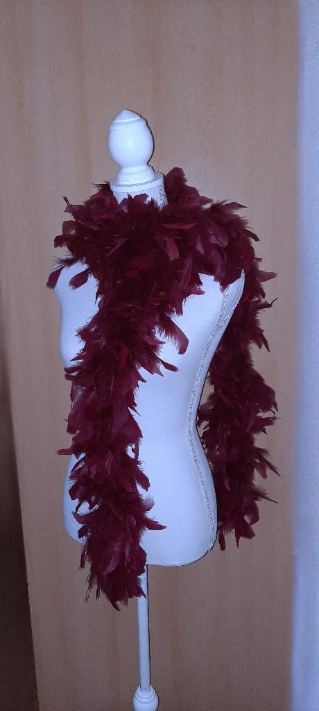 Luxe VEREN BOA DONKERROOD BORDEAUX ROOD 180 cm, Overige typen, Maat 46/48 (XL) of groter, Nieuw, Ophalen of Verzenden