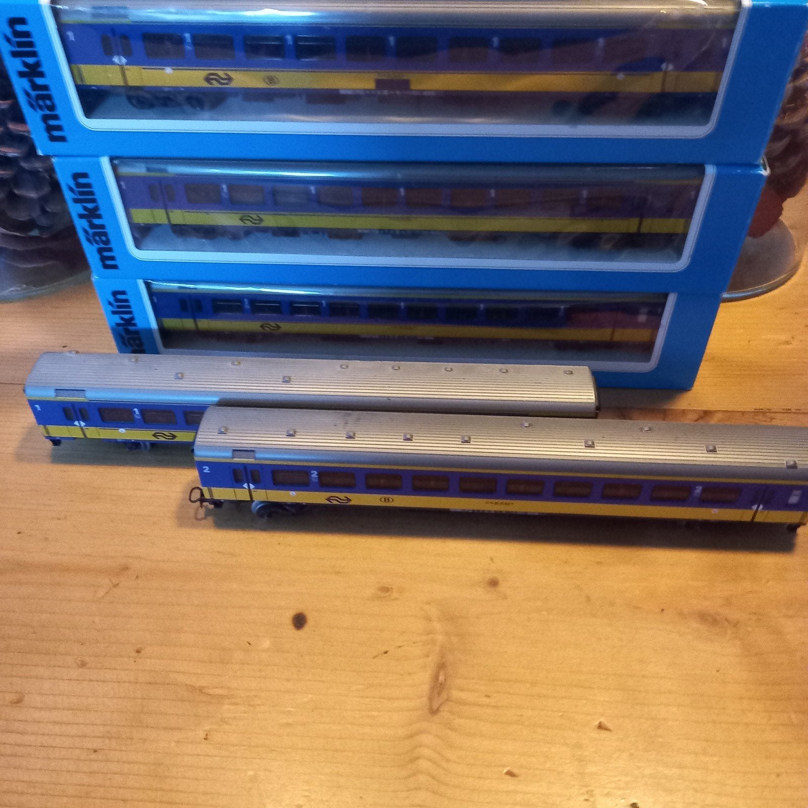 5 x Marklin personenrijtuigen NS/B., Hobby en Vrije tijd, Modeltreinen | H0, Wisselstroom, Wagon, Ophalen of Verzenden, Märklin