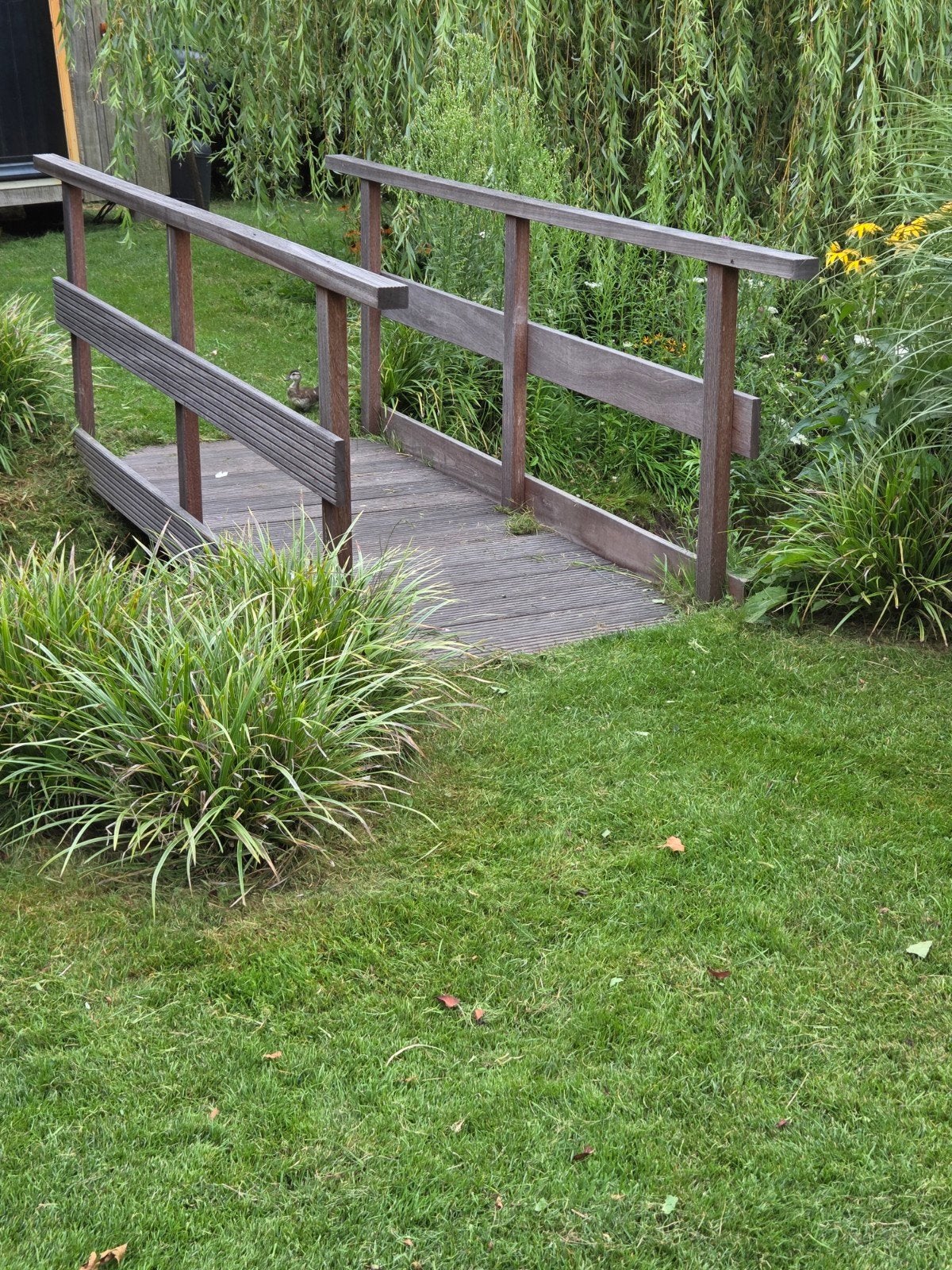 Decoratieve houten brug voor tuin of vijver, Ophalen of Verzenden, Gebruikt