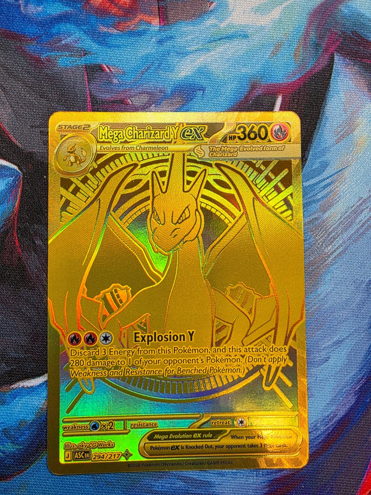 Mega Charizard EX ASC 294., Ophalen of Verzenden, Zo goed als nieuw, Losse kaart, Foil