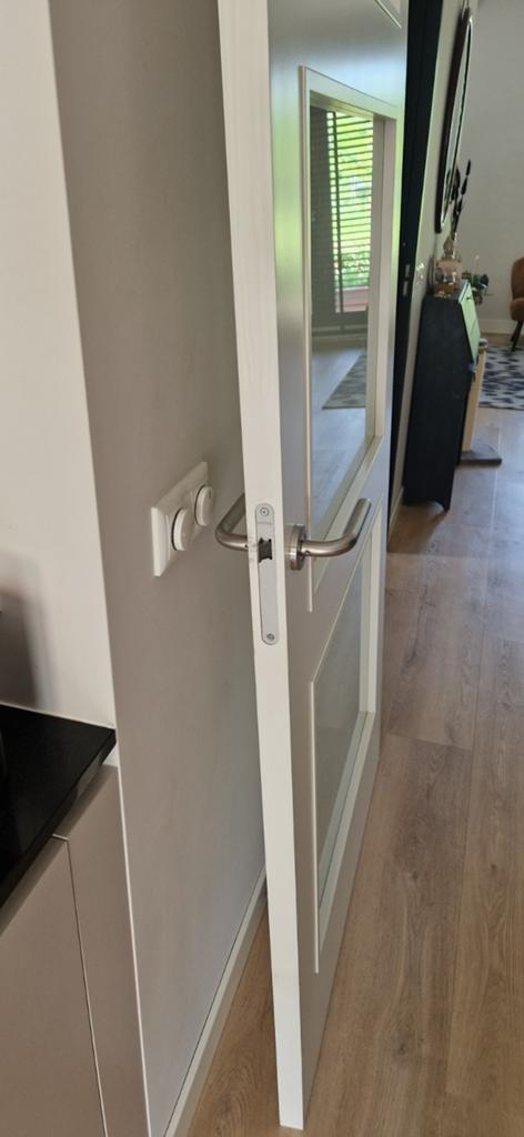 Stompe binnendeur met glas - Zo goed als nieuw, Ophalen of Verzenden