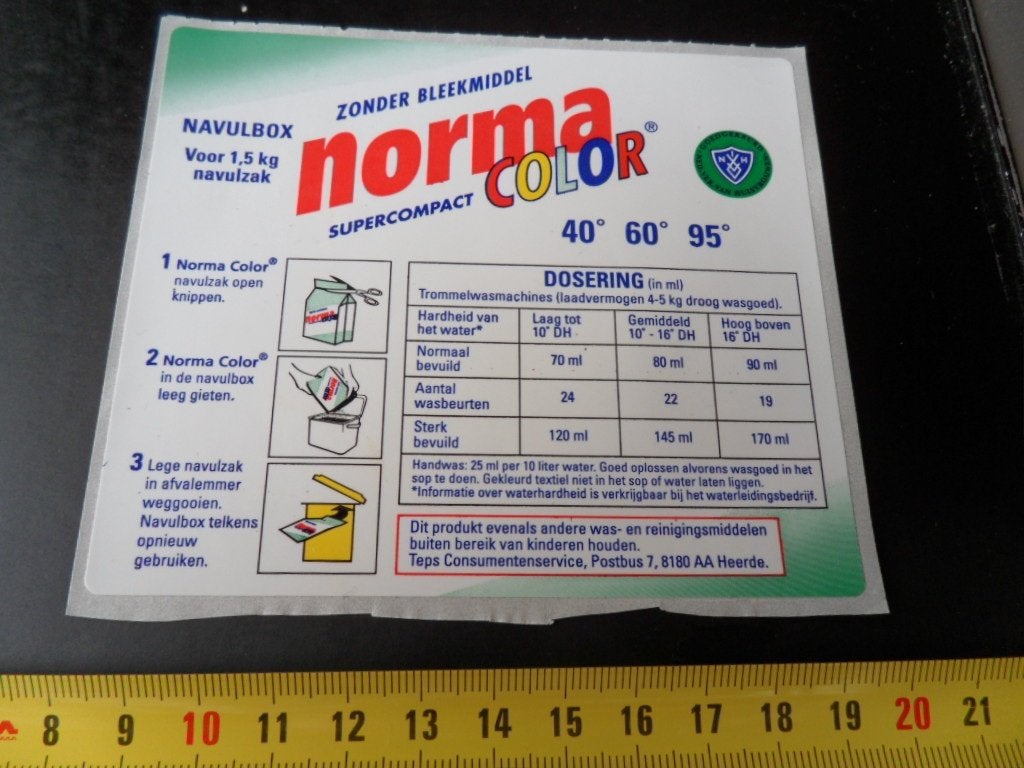 sticker waspoeder norma color supercompact navulbox, Ophalen, Zo goed als nieuw