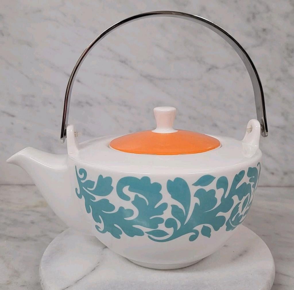 Ritzenhoff 'My Lian' Annett Wurm theepot - blauw/oranje/roze, Overige typen, Ophalen of Verzenden, Zo goed als nieuw, Overige stijlen