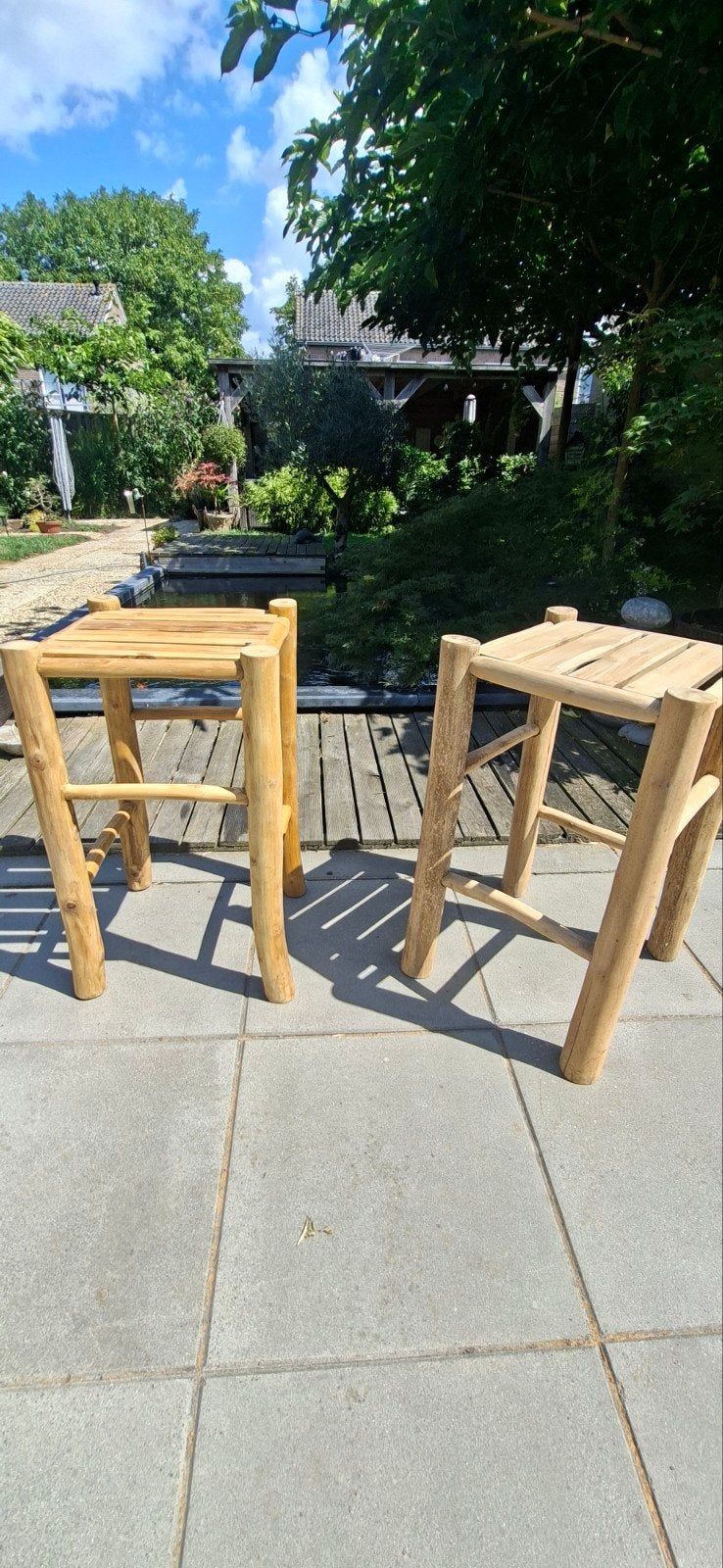 Robuuste houten bar krukken ., Huis en Inrichting, Barren, Ophalen, Nieuw