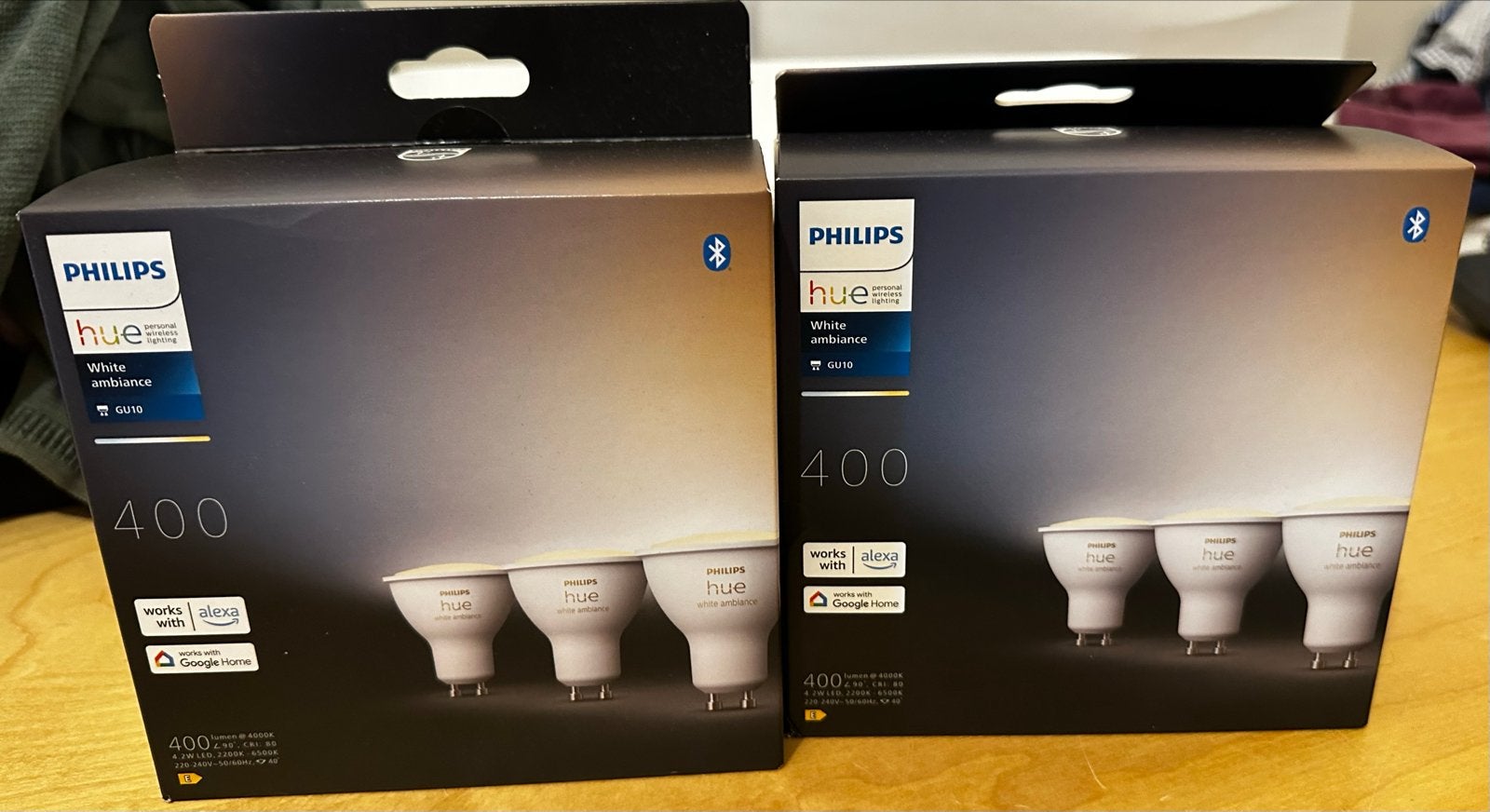 Philips Hue White Ambiance GU10 LED Lampen (2 stuks), Wit, GU10, Nieuw, Ophalen of Verzenden