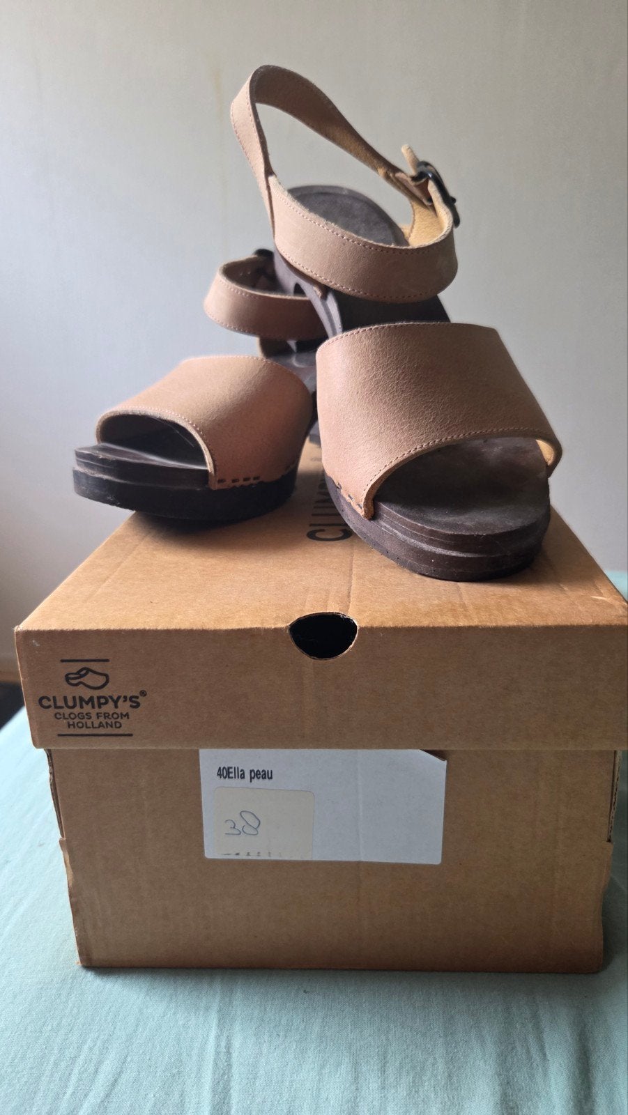 Clumpy's Klompjes/Sandalen Ella - Maat 38 NIEUW, Kleding | Dames, Schoenen, Beige, Clumpy's, Nieuw, Sandalen of Muiltjes