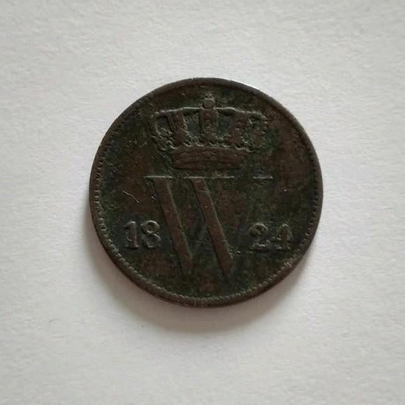Mooie schaarse 1 cent uit 1824, Koning Willem I, Postzegels en Munten, Munten | Nederland, Ophalen of Verzenden, Koning Willem I