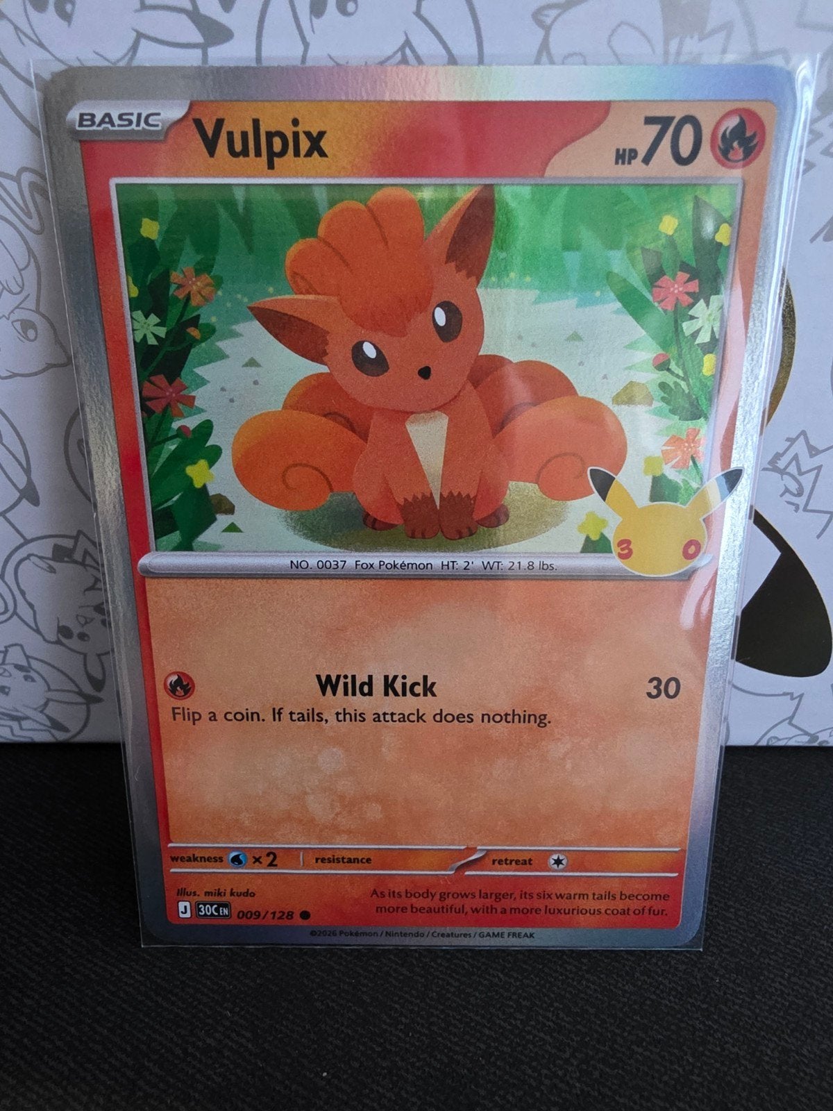 Pokémon Vulpix Celebrations 009/128 Kaart, Ophalen of Verzenden, Zo goed als nieuw, Losse kaart